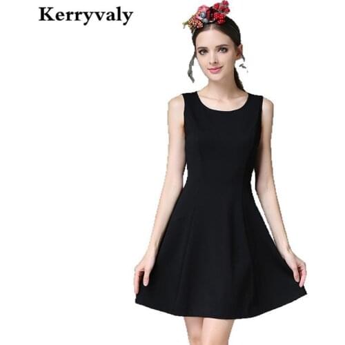 New Round Neck Sleeveless Summer Clothes for Women Vocational Slim Display Little Black Dress Robe Blanche KYS001