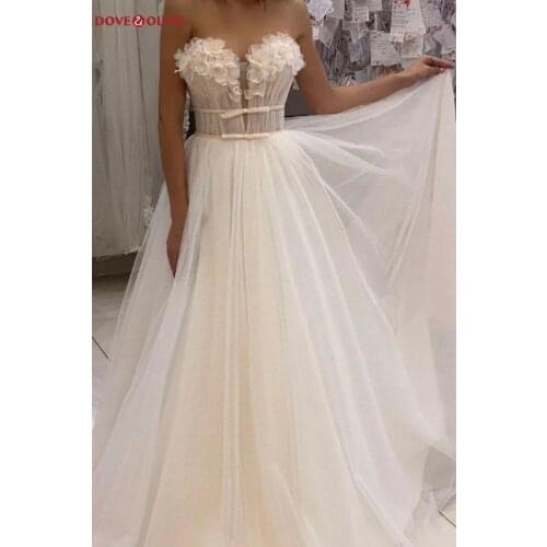 Champagne Prom Dresses 2021 Florals Sweetheart Elegant Spaghetti Strap A Line Tulle Long Floor Length Evening Formal Party Gowns