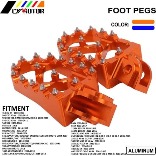 Motorcycle Foot Pegs Footpeg For KTM 65SX 85SX 125SX 125SXS 150XC Husqvarna TC65 TC85 FC Beta RR 2T 125-300 RR 4T 125-500