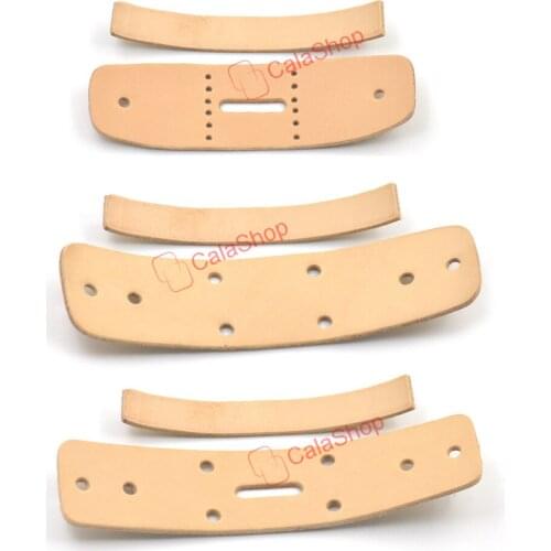 2 Pcs / Lot Vegetable Tanned Leather Natural Belt Connection Buckles Blank DIY For Suture Needle Buckle Buckle