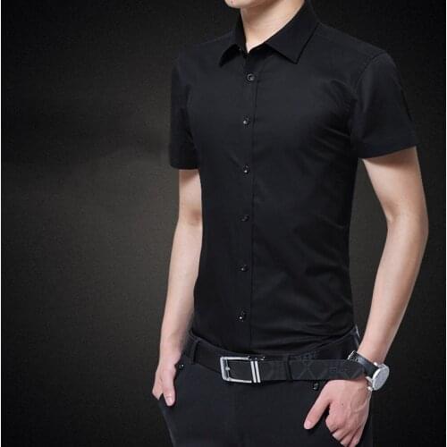New Arrival Brand Mens Summer Business Shirt Short Sleeves Turn-Down Collar Tuxedo Shirt Shirt Men Shirts Big Size 8XL