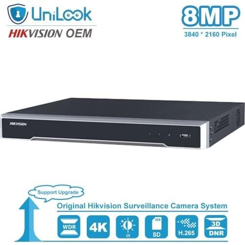 UniLook 32CH NVR Hikvision OEM DS-7632Nl-K2/16P 8MP 32CH POE NVR 4K Network Video Recorder for IP Camera Support 2HDDs H.265
