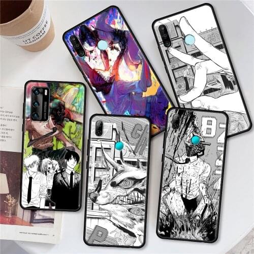Silicone Case For Huawei P30 P40 Lite E P Smart Z Y6 Y7 Y9 Prime 2019 P20 Pro Honor 9X 20 Soft Phone Cover Chainsaw Man Coque