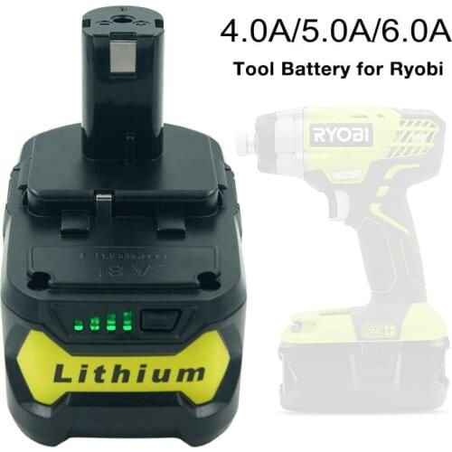 RB18L50 RB18L40 Rechargeable Battery 18V 4A/5A/6A Li-ion Replacement Batteries for Ryobi P 108 P100 P109 P104 P105 BPL1820 P106