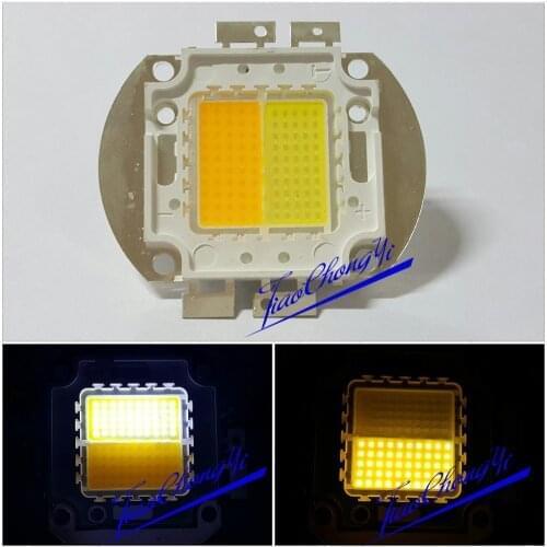 100W Double Color warm white + cool white 30-36V 3A High Power LED Light lamp New