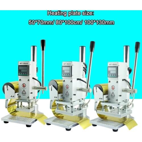 Logo Heat Press Printer Machine Manual Bronzing Machine Hot Foil Stamping Machine for PVC Card leather paper embossing 110V/220V