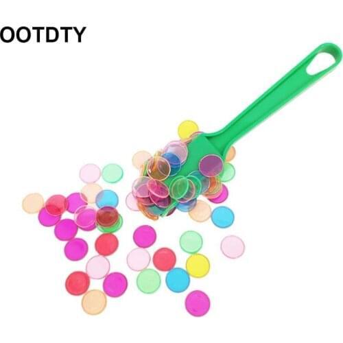 Montessori Learning 1 Set Toys Magnetic Stick Wand Set With Transparent Color Counting Chips With Metal Loop