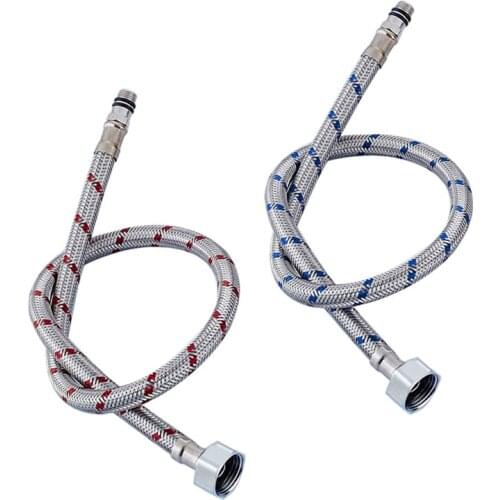 1 pair G1/2 G3/8 G9/16 50cm Stainless Steel Flexible Plumbing Pipes Cold Hot mixer Faucet Water supply pipe Hoses bathroom part