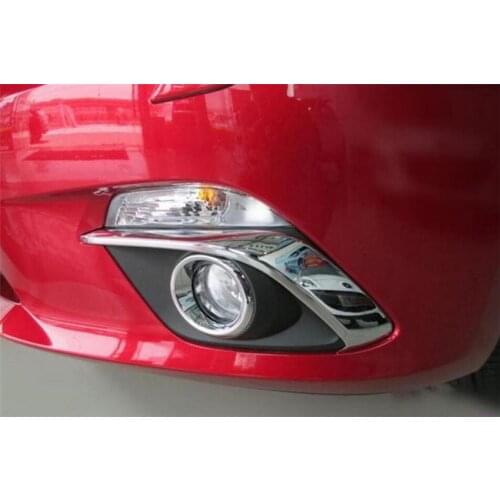 2x Car Front Fog Light Lamp Cover Trim Eyelids Strip Sticker Frame Covers For Mazda 3 Axela 2014 2015 2016 Car-styling