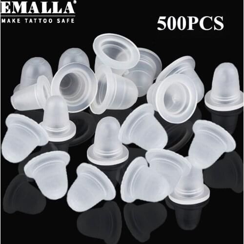 500PCS Soft Silicone Disposable Tattoo Ink White Permanent Makeup Tattoo Pigment Ring Cups Divider Container Tattoo Accessories
