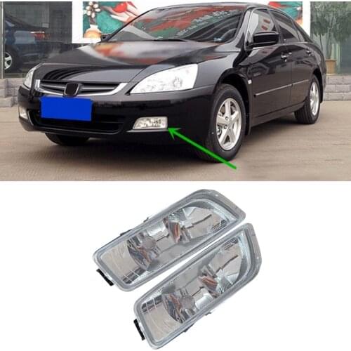 Car 2pcs Left & Right Front Bumper Fog Driving Lights Lamp WJ30014209 Fit for Honda Accord 2003 2004 2005 2006 2007 Accessories