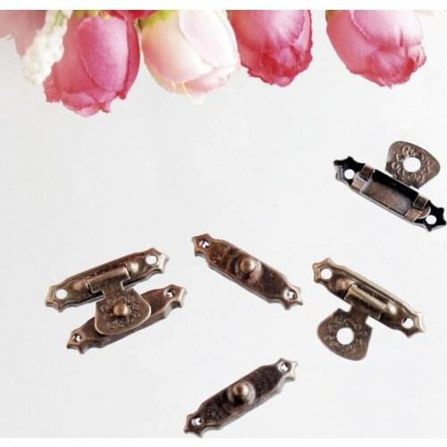 Free Shipping 20 Sets Metal Hook Box Latches Clasp Bag Box Lock Purse Lock Antique Bronze 27x16mm J3086