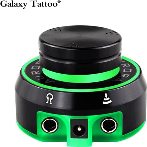 Black Silver New Aurora -1 Tattoo Power Supply for 2 Tattoo Machine With Foot Pedal Mode Free Shipping