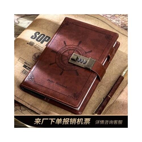 Retro Style Notebook Sailor Pattern Student Password Notebook Imitation Leather Material Creative Personality Diary D50
