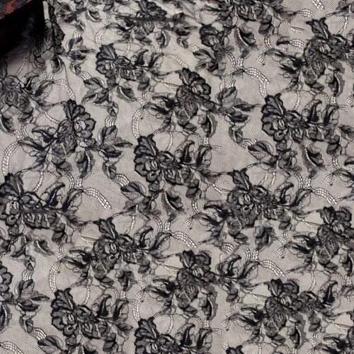 Black Off White 1 yard 150cm Mesh Lace Fabric DIY Wedding Dress Nightdress Skirt Curtain Background Sewing Cloth