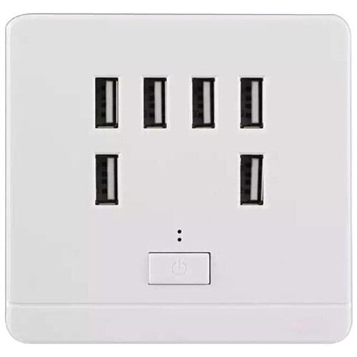 Depoguye 6port USB wall socket panel, USB international socket mobile phone charging panel spain usb outlet wall , AC110V -250V