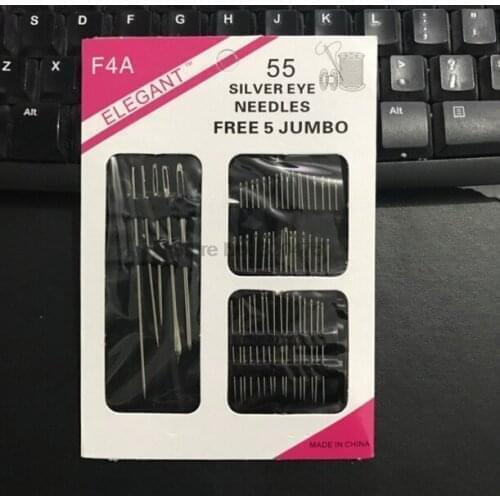 DHL 1000set 55Pcs/set Embroidery Sewing Needles Kits Stainless Steel Sewing Set Mending Craft Quilt Needles Sewing Accessories