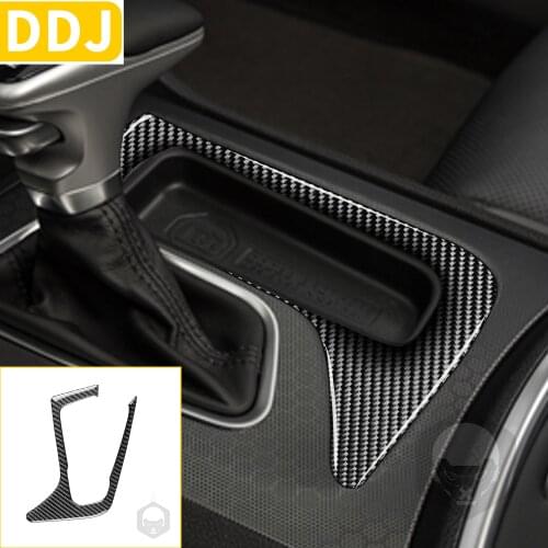 For Dodge Charger LD 2015+ Carbon Fiber Center Control Accent Gear Shift Frame Cover Sticker Decorative Interior Car Accessories