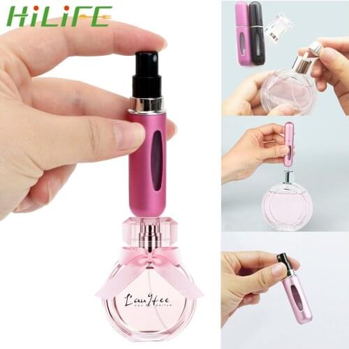 HILIFE Cosmetic Container Spray Atomizer Perfume Spray Bottle 5ml Portable Home Storage Aluminum Mini Jar Refillable