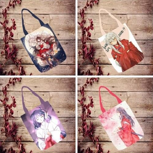 IVYYE 1PCS Inuyasha Fashion Anime Canvas Shoulder Bags Casual Shopping Bag Tote Handbag Travel Lady Girls New