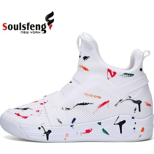 Soulsfeng Mens White High Top Running Shoes Casual Mesh Sneakers Outdoor Trekking Sneakers Autumn Winter Warm Shoes