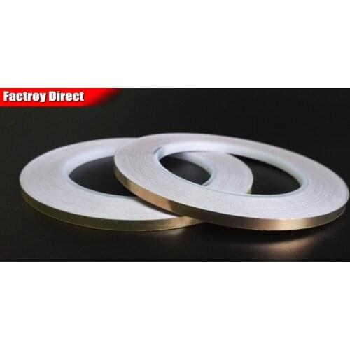 Free Shipping, 2 roll 4MM*30M Single Adhesive Conductive Copper Tape EMI Shielding Copper Foil Strip Stained Glass Work, Laptop