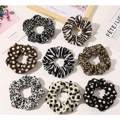 Hair bands Fashion Style Zebra Leporad Printing Dots Headband Scrunchie Hair Accessories For Girls Women QY123029