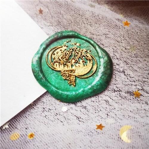 Moon star sky mountain Forest for seal stamps Retro Wood Stamp Sealing Wax Seal Stamp Wedding Decorative sealing Stamp wax seals