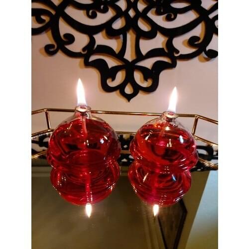Viyale Store Chef Model Glass Oil Lamp Dual Set
