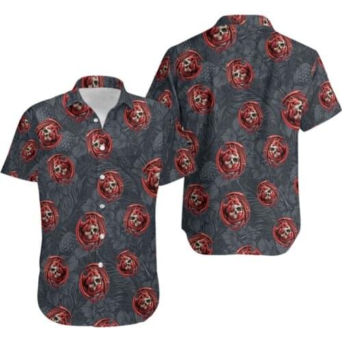 Fashion summer shirt Dragon Tropical Leaves3D full print mens Hawaiian shirt unisex Harajuku casual Hawaiian shirt