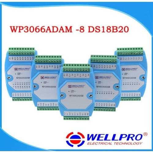 DS18B20 temperature acquisition module 8 road RS485 MODBUS communication -WP3066ADAM