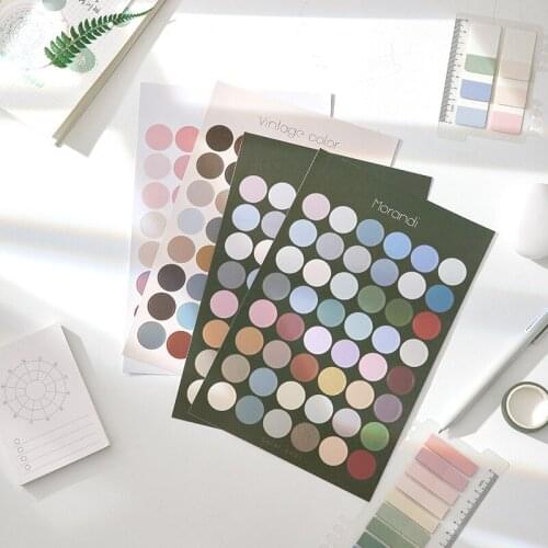 Ins Morandi Dot Seal Sticker Gradients Colorful Labels Post It Creative Diy Mark Decorative Stickers Scrapbooking Stationery