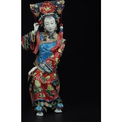 Folk Art Porcelain Ceramic Traditional Chinese Fair Lady Figurine Collection Vivid and Elegant Handcraft for Gift SYX044