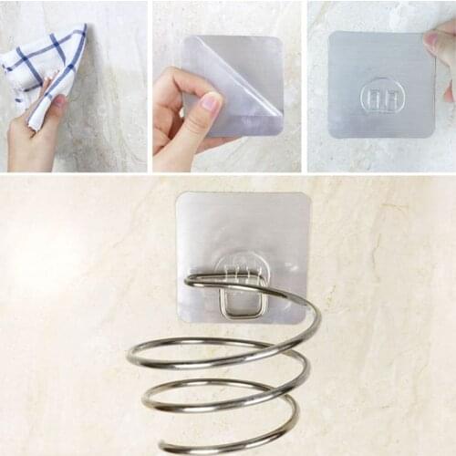 Adhesive Wall Mount Hair Dryer Holder Rack Blower Organizer Shelf Stainless steel Spiral Stand Storage For Bathroom Barber