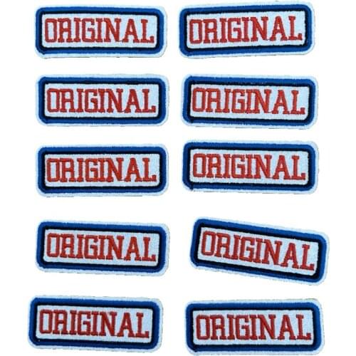 New Red ORIGINAL Embroideried Iron on Patches Badge for Clothes Shoes Handbags Letters Embroidery Appliques 10pc