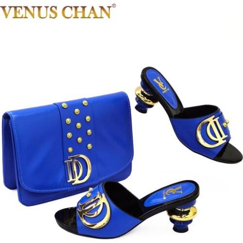New Arrival Italian Shoes with Matching Bags Set Decorated with Rhinestone Women Summer Shoes African Wedding Shoe and Bags