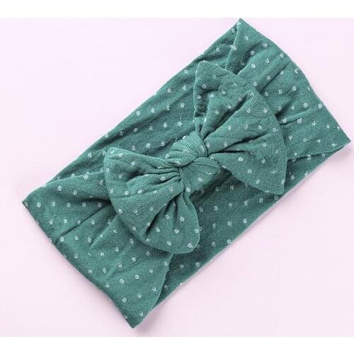 New Polka Dot Nylon Bow Headbands,Fashion Bows Patterned Wide Nylon Headbands Turban, Baby Girls Head Wrap Hair Accessories