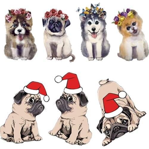 Parches termoadhesivos dog patch stickers iron on transfer for clothing applications iron heat press print transfer parch badge