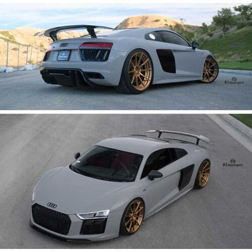 Suitable for New the Model Audi R8 Modified Vorsteiner Carbon Fiber Shovel Front Lip Rear Spoiler Tail