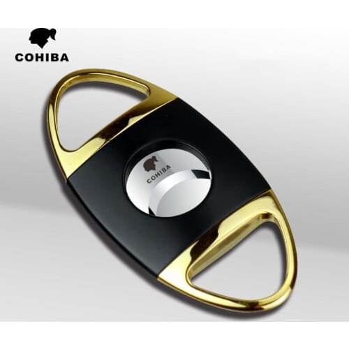 Luxury Cigar Cutter Double Blades Household Merchandises Black Stainless Steel Pocket Cigar Accessories Gadgets Double Edged
