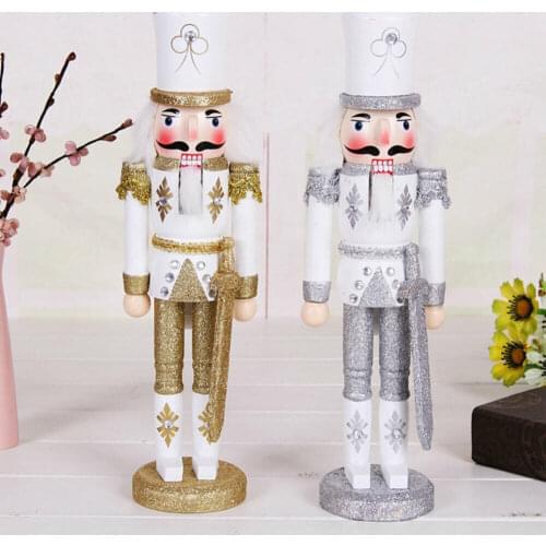 Christmas Decoration Nutcracker Soldier Ornament Wooden Nutcracker Walnut Soldier Puppets for Christmas Party Decoration Gifts