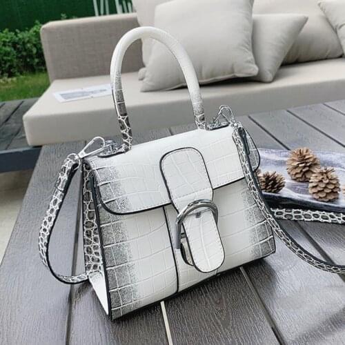 Crocodile pattern Square Tote bag 2021 Summer New PU Leather Womens Designer Handbag Luxury brand Small Shoulder Messenger Bag