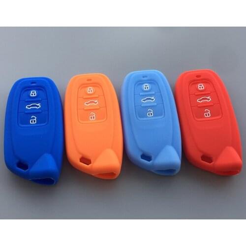 Silicone car key cover case Protect skin set cap hood For Lamborghini Huracan Aventador Suede 3button key