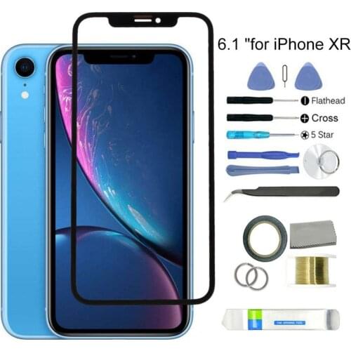 Replacement Phone Outer Front Glass Screen Repair Kit with Tools for iPhone XR High Quality Front Panel Touch Screen Glass Lens