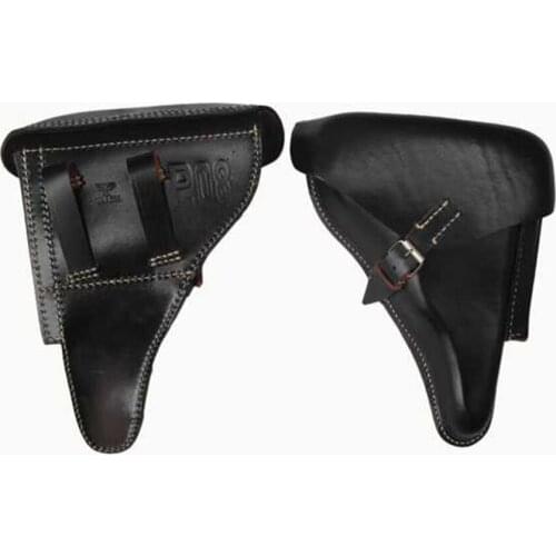 WWII WW2 GERMAN ARMY ELITE BLACK OFFICER LEATHER LUGER P08 HARDSHELL HOLSTER WORLD WAR II MILITARY