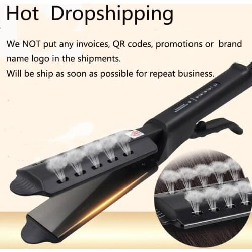 Four step temperature regulating ceramic Tourmaline Ion flat iron hair straightener without damaging hair splint bigcurlPerm