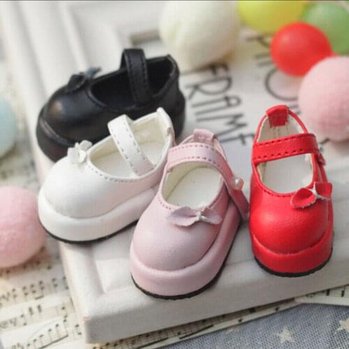 [wamami] 02# Black/Pink 1/6 BJD Dollfie Leather Boots/Shoes ~ 4.5cm