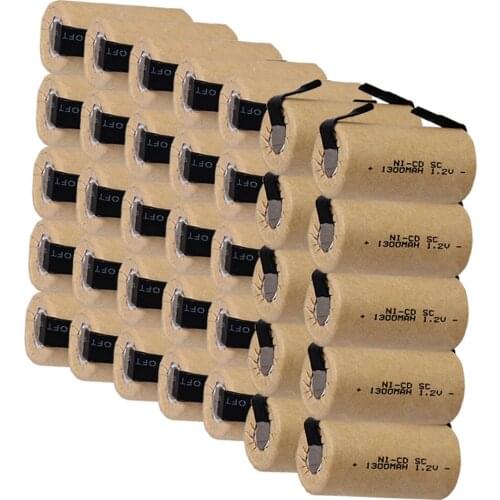 YECKPOWO 35 pcs SC rechargeable battery power tool SUBC batterie NICD accumulator 1300mah 1.2v for Dewalt Bosch hitachi B&D