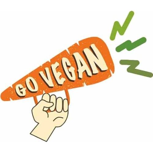 SZWL Funny Car Stickers Go Vegan Decal Vinyl Waterproof Sunscreen Automobile Accessories for RV VAN Fine Decal JDM,13cm*11cm