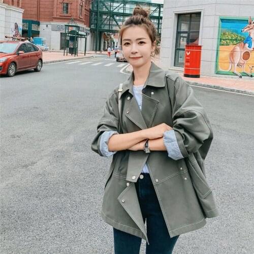 Windbreaker Womens Short 2021 Spring Korean Jacket Coat Loose British Style Wild Trendy Temperament Suit Collar Chaqueta y1566